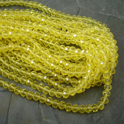 + Rondelky broušené 6x4mm - žluté
