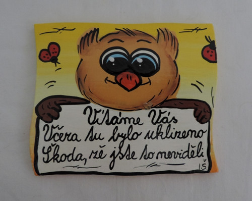 Cedulka na dveře-sova