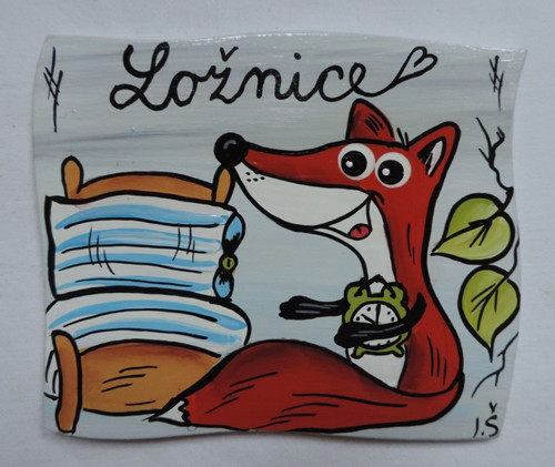 Cedulka na dveře-liška ložnice