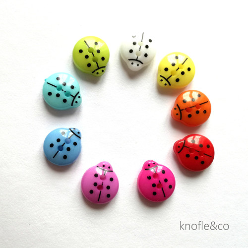 Knoflíky beruška mix barev - 5 ks