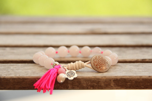 Bohemian náramok white/pink — foto 1
