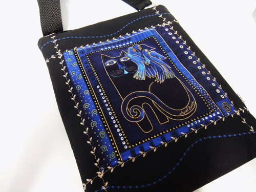 Crossbody taška menší - Modrá kočičí láska