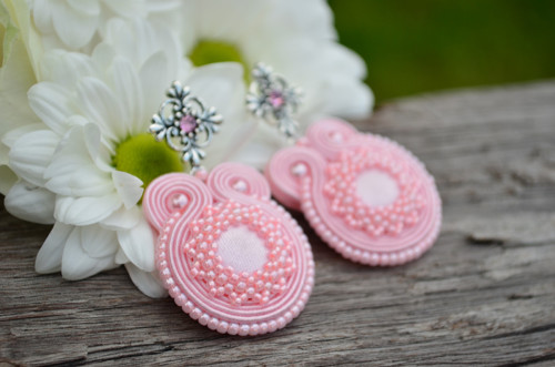 Soutache náušnice Rose Love — foto 1