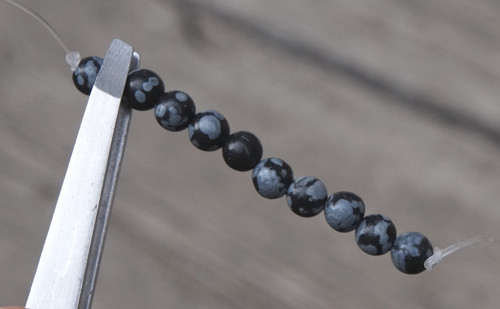 Vrtaný obsidián 10 ks 4 mm D4343 — foto 1