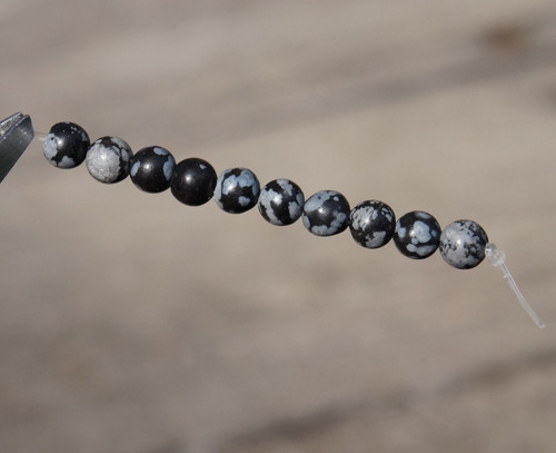 Vrtaný obsidián 10 ks 4 mm D4346 — foto 1