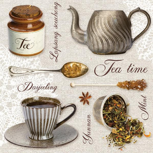 Ubrousek na decoupage Tea time, 1ks