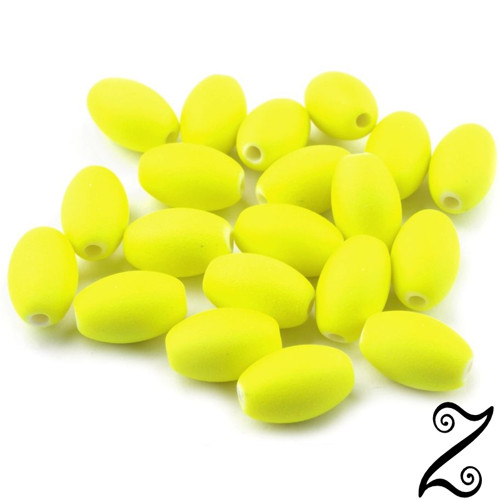 Korálek MATT, žlutá neon, 9x13mm (10ks)