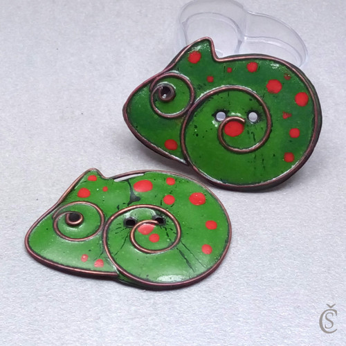 Knoflík chameleon - smalt — foto 1