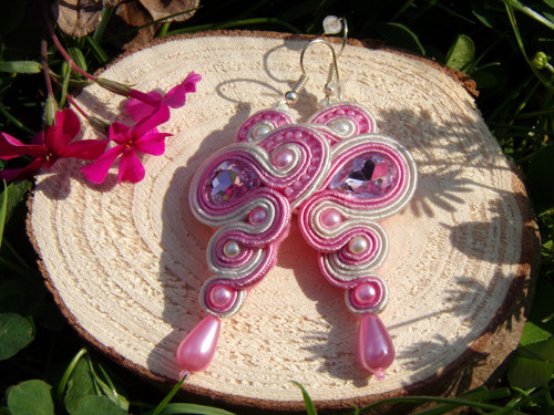 Sutaškové náušnice Pink Snakes