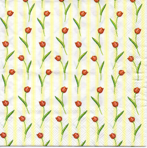 Papírový ubrousek, malé tulipány, 2 kusy