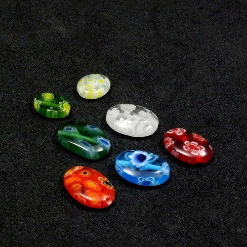 Millefiori - barevné oválky, 7 ks, — foto 1