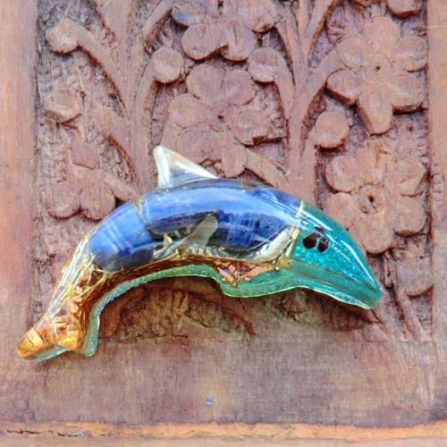 Orgonit *Amulet * Delfínek se Sodalitem — foto 1
