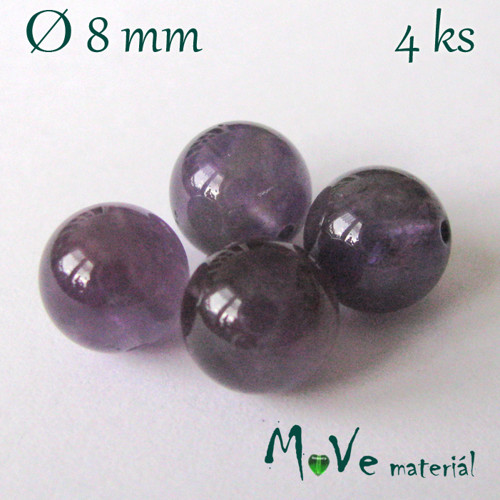 Ametyst - 8mm/4ks, fialový — foto 1