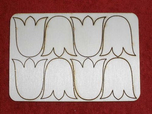 Výřez TULIPÁN 8ks v sadě- v.4x3,5cm