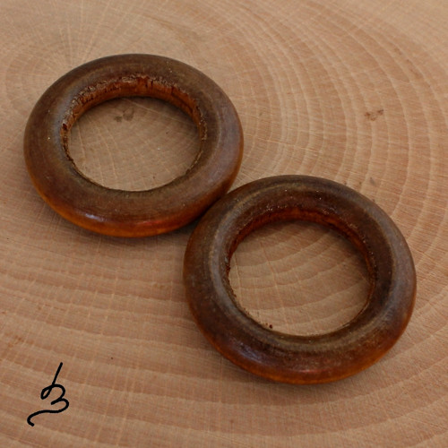 Dřevěné kroužky hnědá - pr. 30 mm, 2 ks