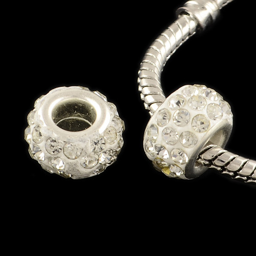 Korálky Schamballa pr.11-12mm (2ks) - křišťál