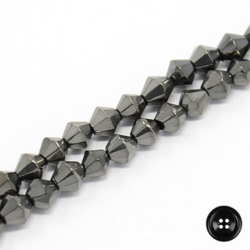 Korálky sklo Lucerna d.4mm (50ks) - hematit