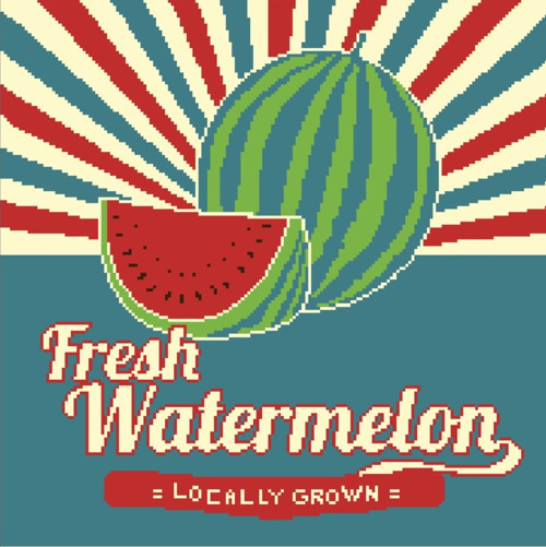 Předloha na vyšívání - MELOUN / WATERMELON
