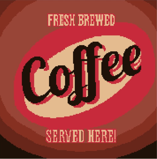 Předloha na vyšívání - COFFEE