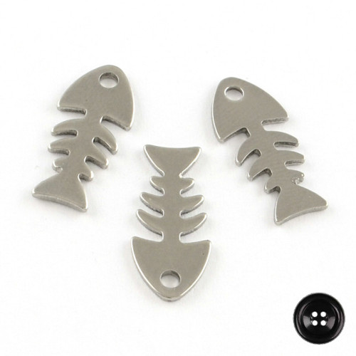 Přívěsek Fishbone 18x8x1mm (2ks) - nerez.ocel 304