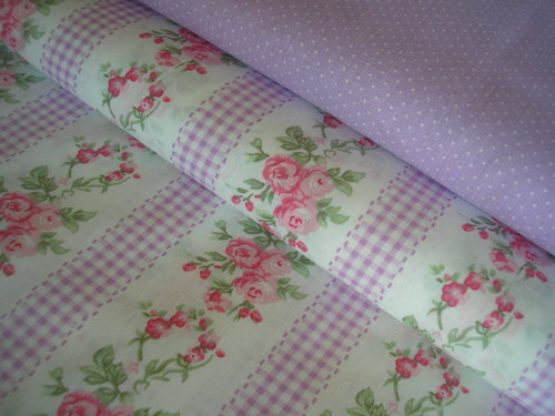 Látka - RŮŽIČKY + PROUŽKY
