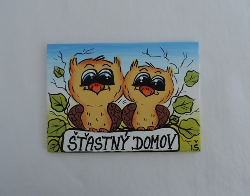 Cedulka na dveře-sova