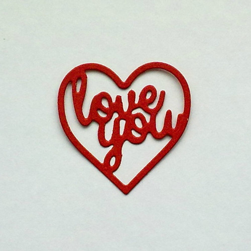 Výsek - Srdce s textem Love You