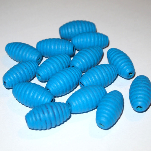 Dřevěné korálky-vroub. válečky 25x14mm (cena 15ks)