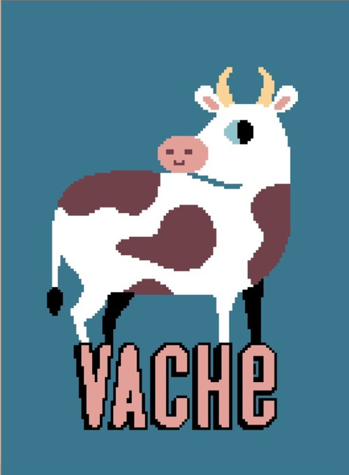Předloha na vyšívání - KRÁVA / VACHE — foto 1