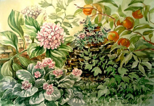 Letní zákoutí - akvarel, 30x42cm