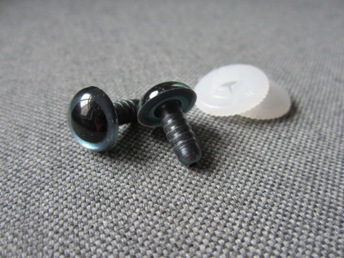 Bezpečnostní oči, šedostříbrná barva, 12mm