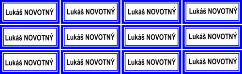 Nažehlovací jmenovky modrá - jméno na přání 12ks