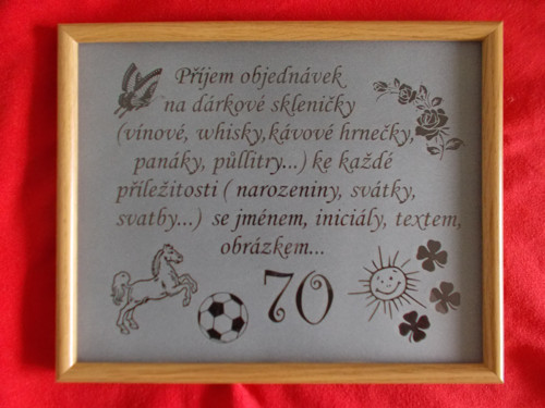 Pískovaný obrázek s Vaším nápadem