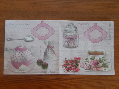 Ubrousek na decoupage - růžový čaj — foto 1