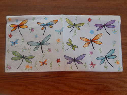 Ubrousek na decoupage - barevné vážky