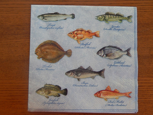 Ubrousek na decoupage - ryby