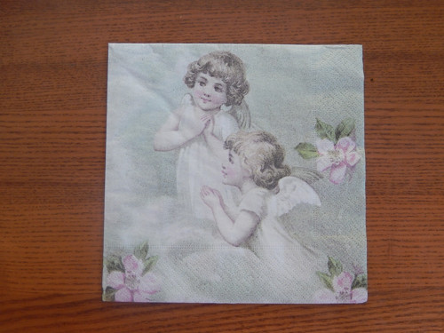 Ubrousek na decoupage - 2 modlící se andílci — foto 1