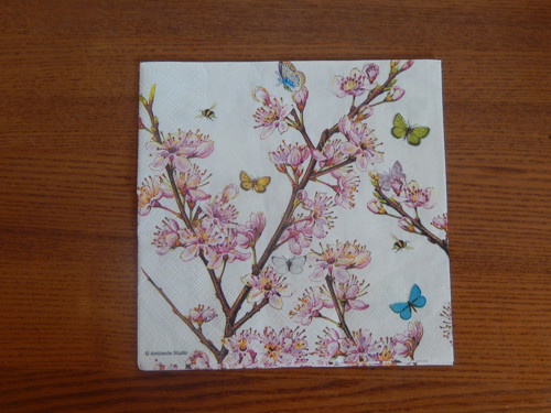 Ubrousek na decoupage - třešňový květ