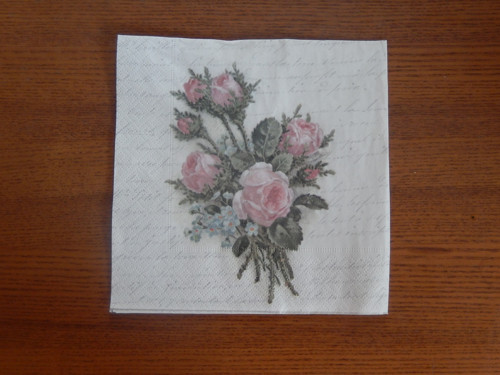 Ubrousek na decoupage - vintage růžička