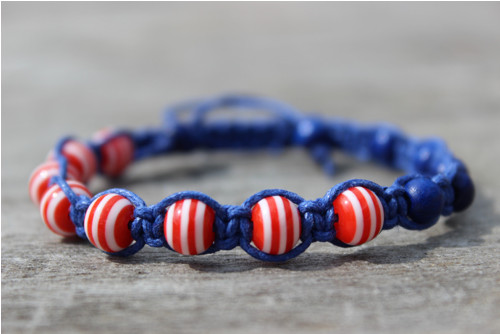 Námořnický.. Náramek macramé/shamballa — foto 1