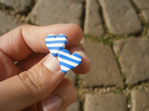 Náušnice srdíčka puzetky — foto 1