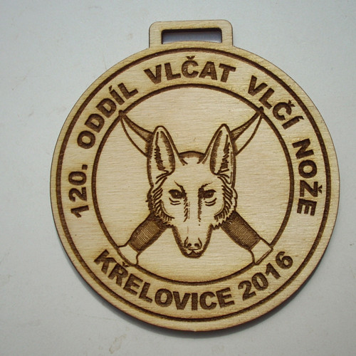 MEDAILE na přání: "VLČATA KŘELOVICE 2016"