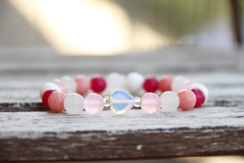 Náramok pink so srdiečkom — foto 1