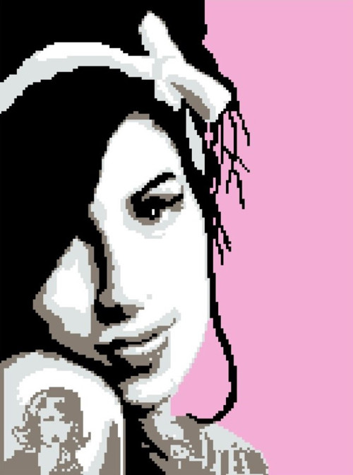 Předloha na vyšívání - AMY WINEHOUSE