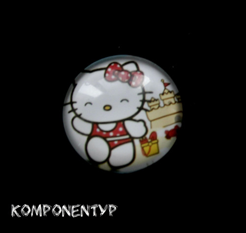 Skleněný kabošon Hello Kitty, 20 mm