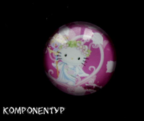 Skleněný kabošon Hello Kitty, 20 mm