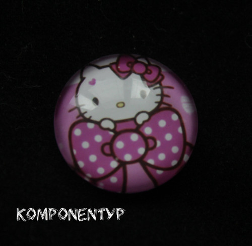 Skleněný kabošon Hello Kitty, 20 mm