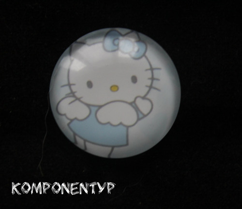 Skleněný kabošon Hello Kitty, 20 mm — foto 1