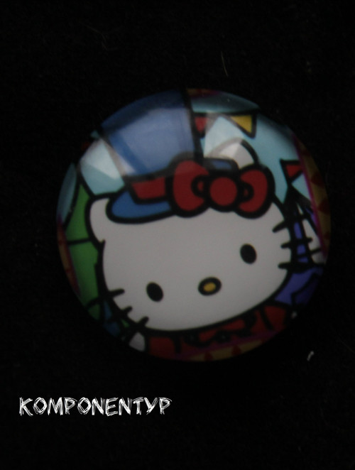 Skleněný kabošon Hello Kitty, 20 mm — foto 1