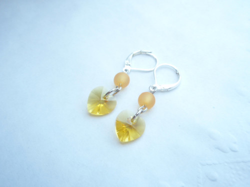 Srdíčka Topaz - Swarovski náušnice — foto 1